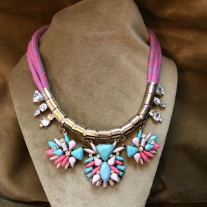 ✨Diamond, Pink, purple and blue statement necklace